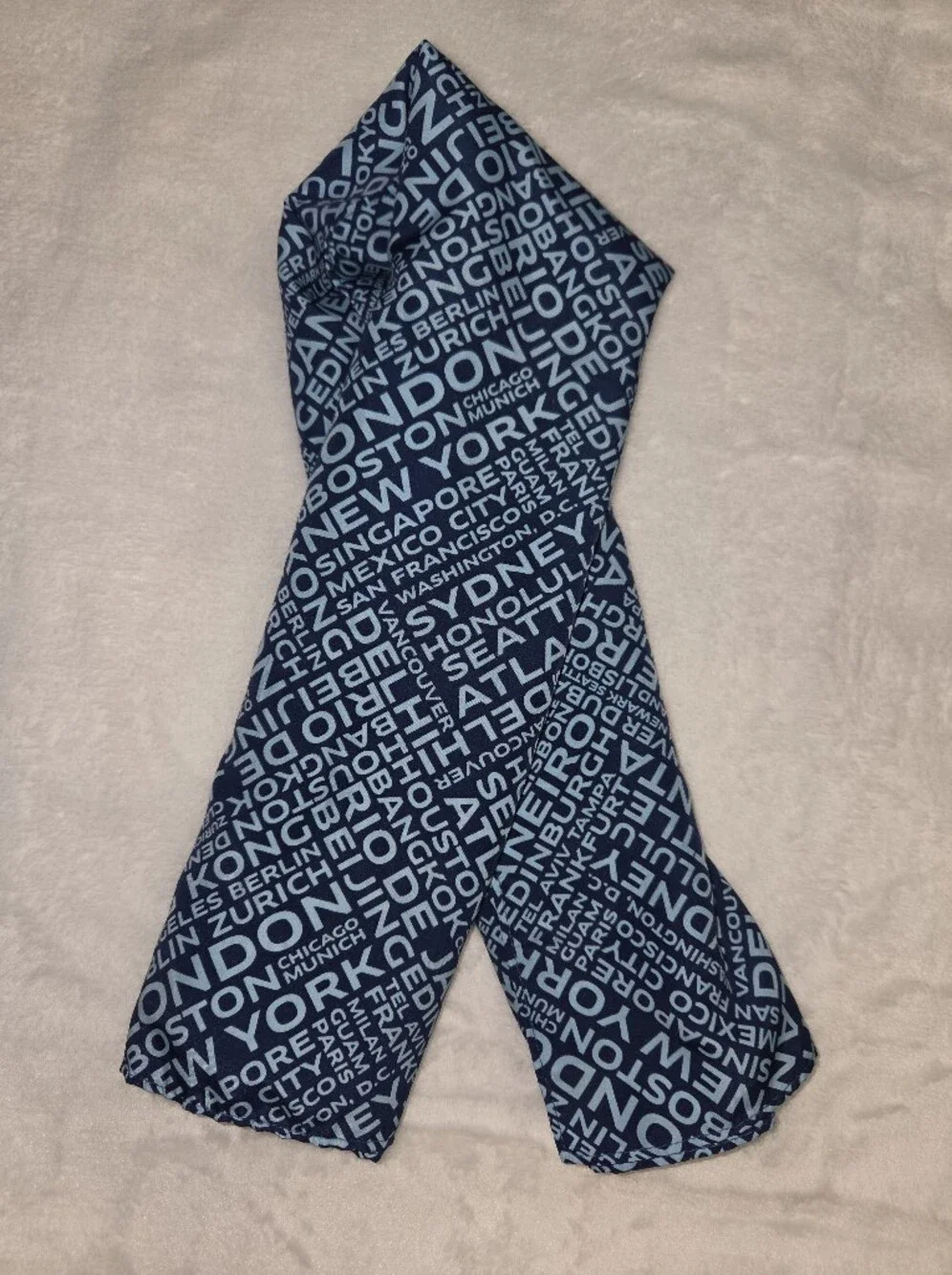 United Airlines Destination City Flight Attendant Scarf